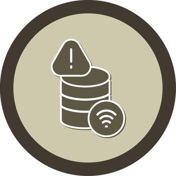 Database Connection Failed Glyph Dual Tone Sticker Circle vector