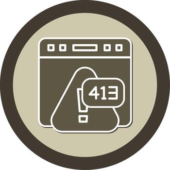 Error 413 Payload Too Large Error Glyph Dual Tone Sticker Circle vector