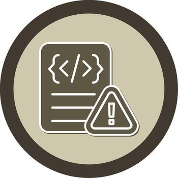 guión tiempo de ejecución error glifo doble tono pegatina circulo vector