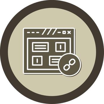 Hyperlinked Web Page Link Glyph Dual Tone Sticker Circle vector