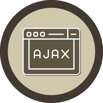 AJAX Data Request Symbol Glyph Dual Tone Sticker Circle vector