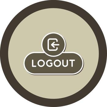 Logout Session Button Glyph Dual Tone Sticker Circle vector