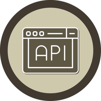 API Integration Gateway Glyph Dual Tone Sticker Circle vector