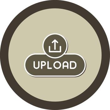 File Upload Button Glyph Dual Tone Sticker Circle vector