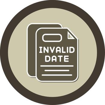 Invalid Data Format Error Glyph Dual Tone Sticker Circle vector