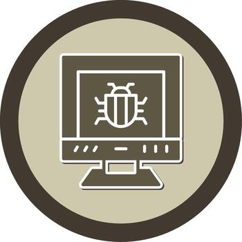 software sistema error errores glifo doble tono pegatina circulo vector