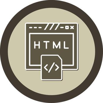 HTML Source Code Snippet Glyph Dual Tone Sticker Circle vector
