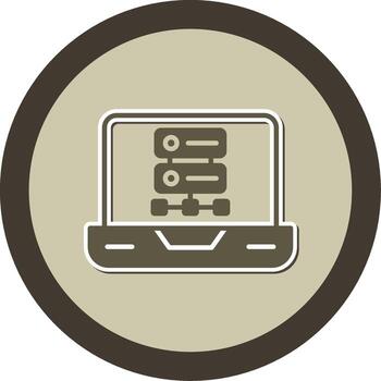 nosql flexible db estructura glifo doble tono pegatina circulo vector