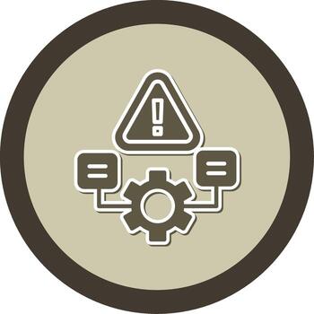 lógica error en programa glifo doble tono pegatina circulo vector