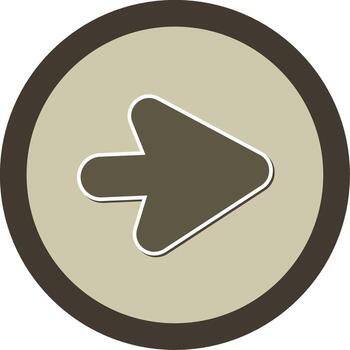 Vamos adelante botón glifo doble tono pegatina circulo vector