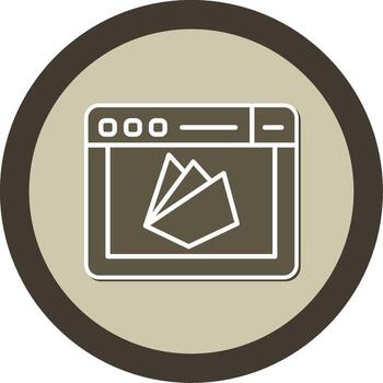 Firebase Real Time Database Glyph Dual Tone Sticker Circle vector