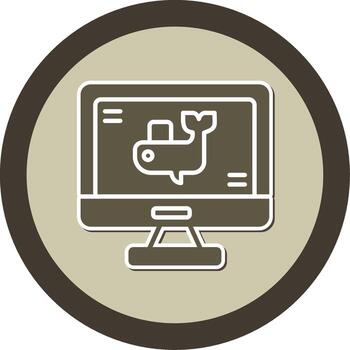 Docker Container Instance Glyph Dual Tone Sticker Circle vector
