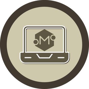 Redis In Memory Cache Glyph Dual Tone Sticker Circle vector