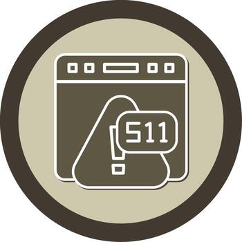 Error 511 Network Authentication Required Glyph Dual Tone Sticker Circle vector