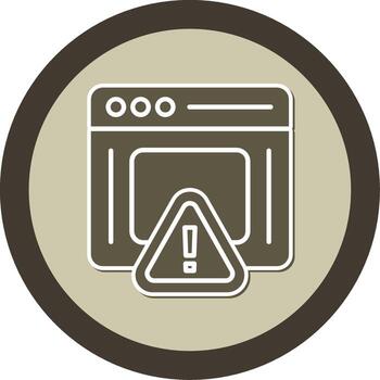 nulo puntero excepción glifo doble tono pegatina circulo vector