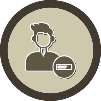 correr programa guión glifo doble tono pegatina circulo vector