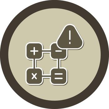 Arithmetic Operation Error Glyph Dual Tone Sticker Circle vector