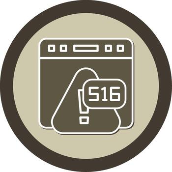 error 516 Servicio bota lazo error glifo doble tono pegatina circulo vector