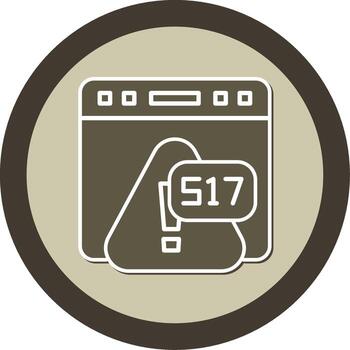 error 517 guión ejecución se acabó el tiempo glifo doble tono pegatina circulo vector