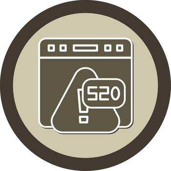 Error 520 Unknown Web Error Response Glyph Dual Tone Sticker Circle vector