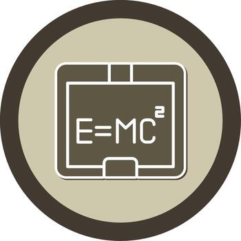 Math Equation with Variables Glyph Dual Tone Sticker Circle vector