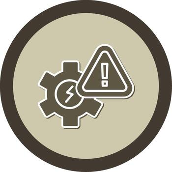 Configuration Error Message Glyph Dual Tone Sticker Circle vector