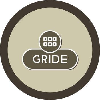 cuadrícula ver palanca botón glifo doble tono pegatina circulo vector