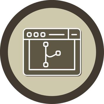 Code Merge Branch Tool Glyph Dual Tone Sticker Circle vector