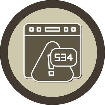 Error 534 Database Connection Error Glyph Dual Tone Sticker Circle vector