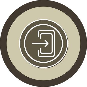 Exit Number Highway Sign Glyph Dual Tone Sticker Circle vector