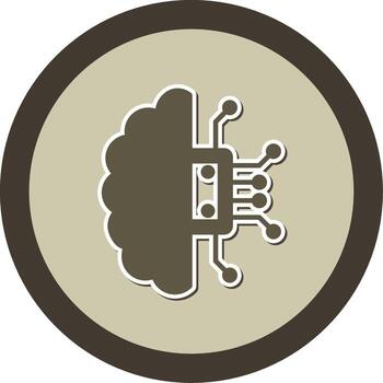 Programming Code Interface Glyph Dual Tone Sticker Circle vector