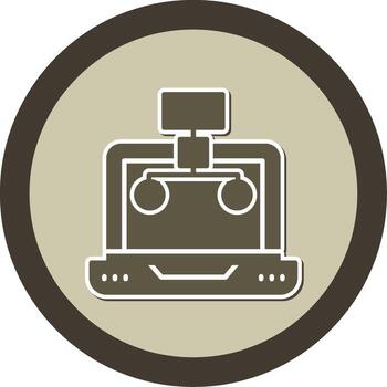 Structured Database Server Glyph Dual Tone Sticker Circle vector