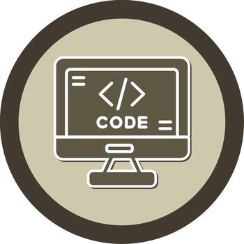 Code Formatting Tool Icon Glyph Dual Tone Sticker Circle vector