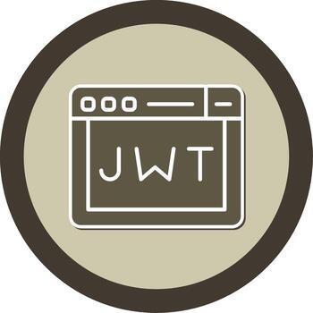 JWT Authentication Token Glyph Dual Tone Sticker Circle vector