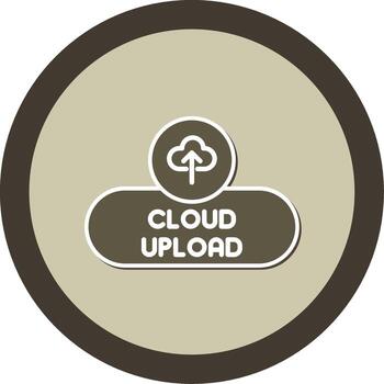 nube subir icono botón glifo doble tono pegatina circulo vector