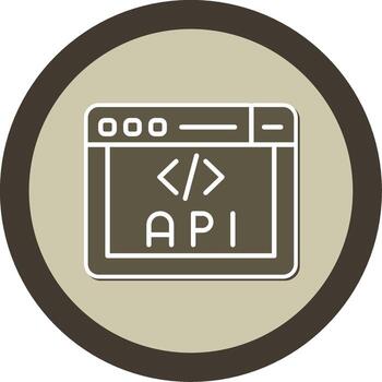 Browser API Function Icon Glyph Dual Tone Sticker Circle vector