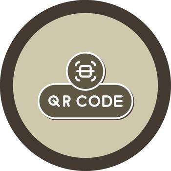 Scan QR Code Button Glyph Dual Tone Sticker Circle vector