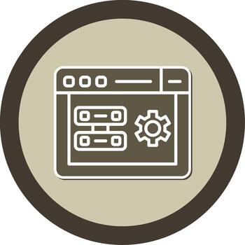 servidor lado representación proceso glifo doble tono pegatina circulo vector