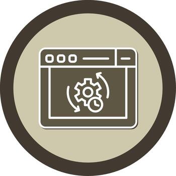 componente ciclo vital métodos glifo doble tono pegatina circulo vector