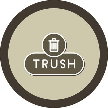 moverse a basura botón glifo doble tono pegatina circulo vector