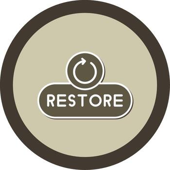 restaurar archivo botón glifo doble tono pegatina circulo vector