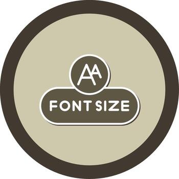 Adjust Font Size Button Glyph Dual Tone Sticker Circle vector