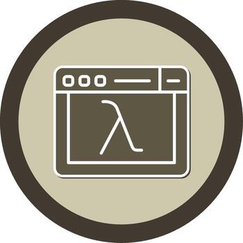 Lambda Function Code Block Glyph Dual Tone Sticker Circle vector