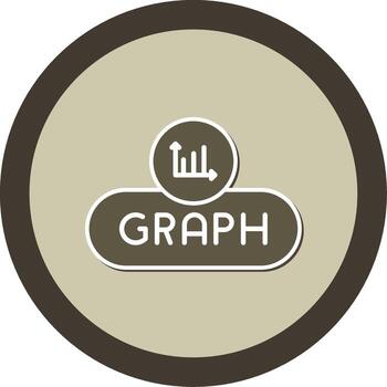 Generate Graph Button Glyph Dual Tone Sticker Circle vector