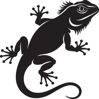 Black and White Lizard with Sharp Features vector