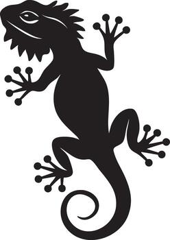 Lizard in Dynamic Stance with Detailed Design vector