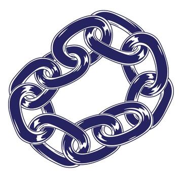 Intricate illustration of a connected chain symbol representing strength and unity vector