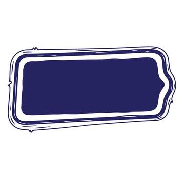 decorativo azul rectangular marco o etiqueta con mano dibujado líneas para diseño elementos vector