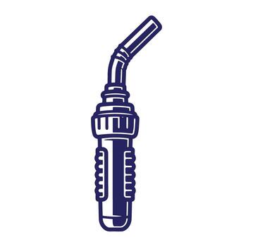 Stylized blue spark plug illustration isolated on white background for design projects vector