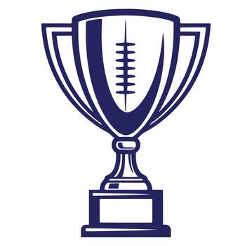 illustration of a blue football trophy cup on a white background vector